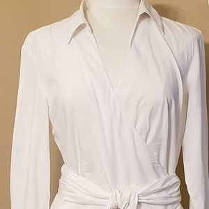 JONES & CO. White wrap blouse